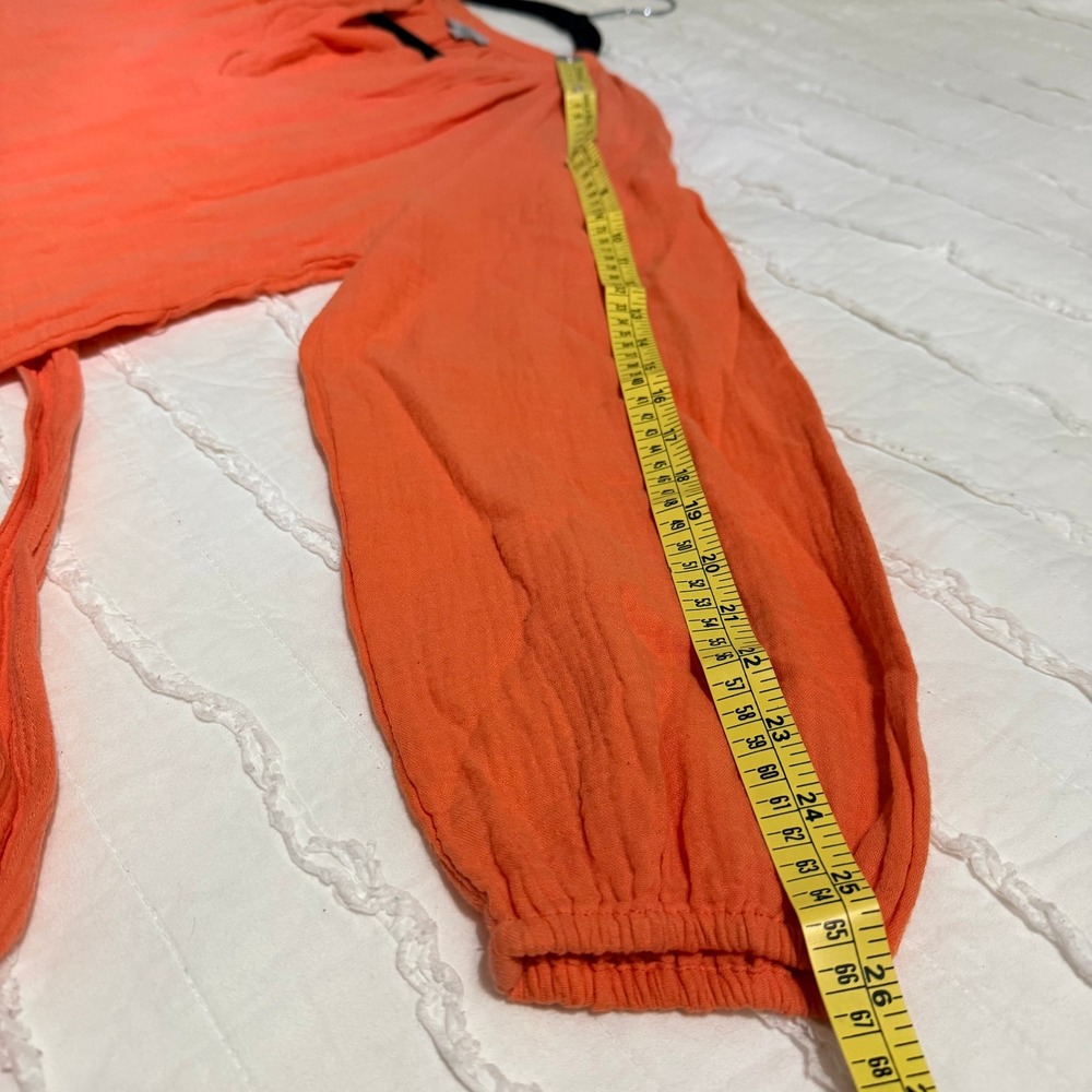 Rails Noelle Dress Women Small Orange Gauze Organic Cotton Tiered Mini Belted - Picture 9 of 13